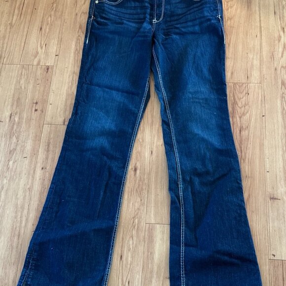 Ariat REAL Perfect Rise Arrow Danna Jeans Bootcut Dark Rise Western 33XL - Picture 1 of 9